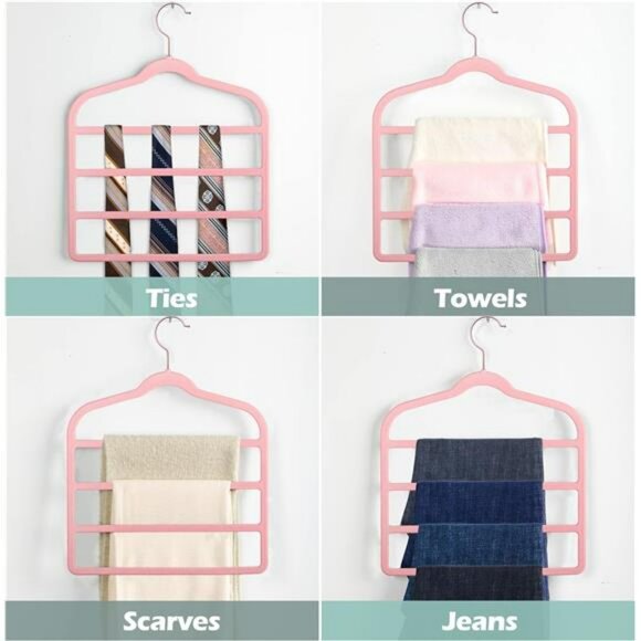 Velvet pants hanger non slip space saving closet organizer for jeans slacks shor - Picture 5 of 7